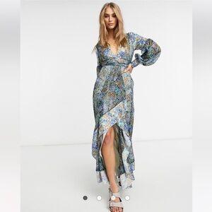 ASOS Hippie Fairycore Festival Mermaid Maxi Dress Ditsy Print Boho Floral Vamp